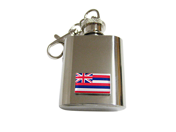 Hawaii State Flag Pendant 1 Oz. Stainless Steel Key Chain Flask