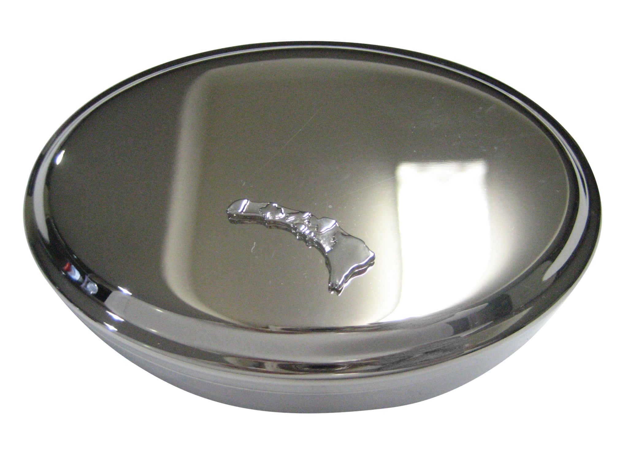 Hawaii State Map Shape Oval Trinket Jewelry Box