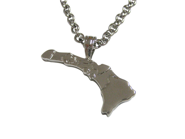 Hawaii State Map Shape Pendant Necklace