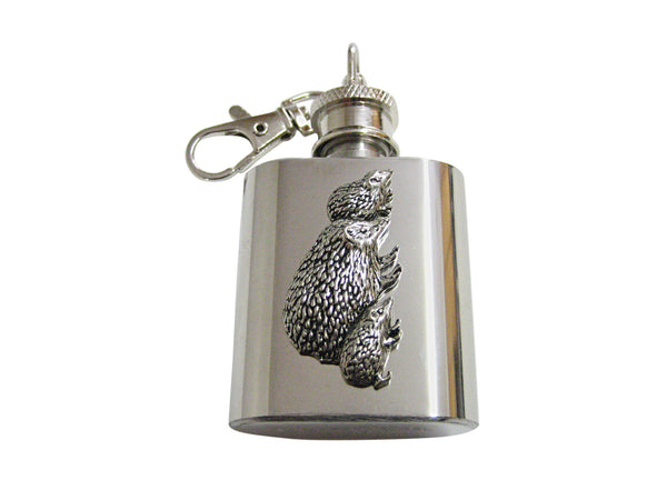 Hedgehog Family 1 Oz. Stainless Steel Key Chain Flask