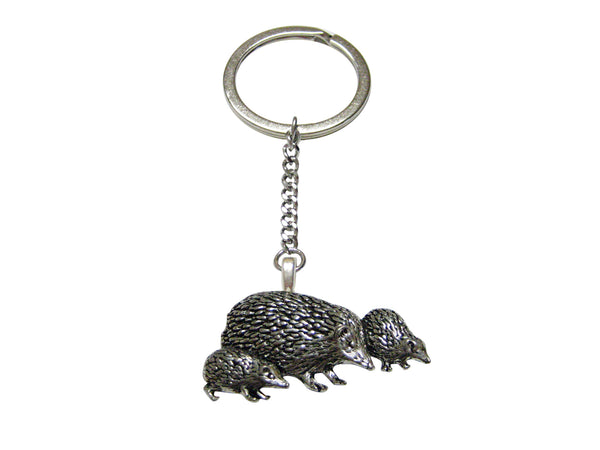 Hedgehog Family Pendant Keychain