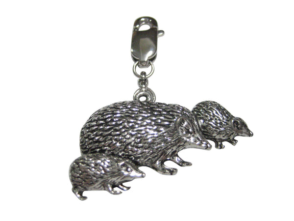 Hedgehog Family Pendant Zipper Pull Charm