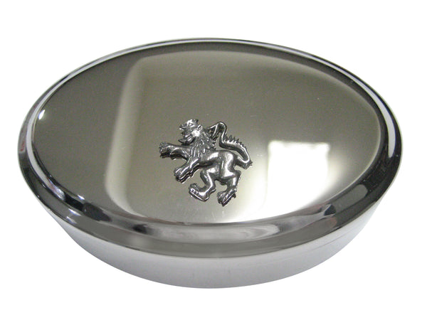 Heraldic Lion King of Beasts Oval Trinket Jewelry Box