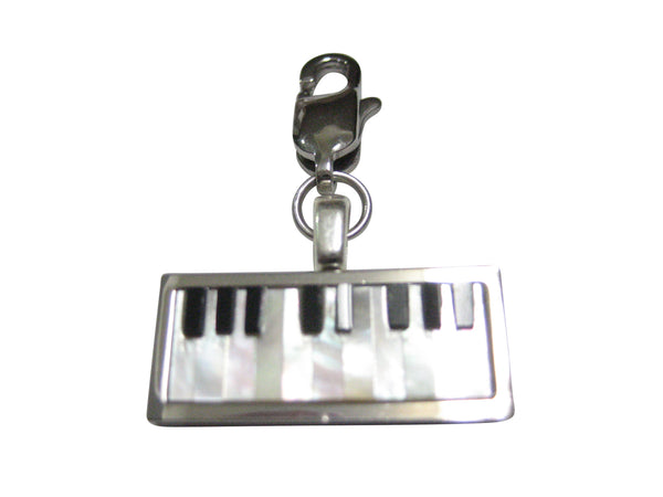 Highly Detailed Shell Insert Musical Piano Keyboard Pendant Zipper Pull Charm