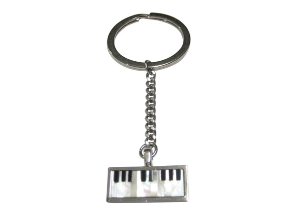Highly Detailed Shell Insert Musical Piano Keyboard Pendant Keychain