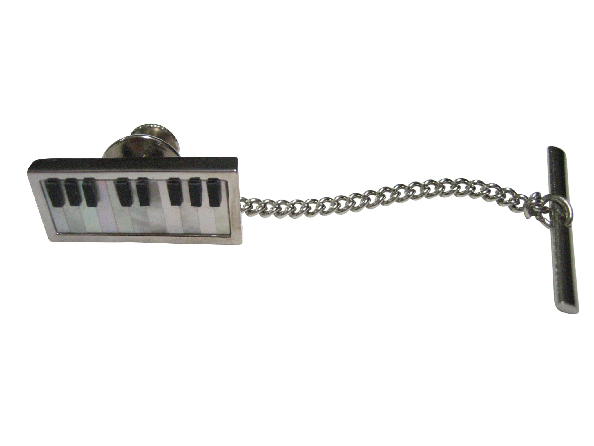 Highly Detailed Shell Insert Musical Piano Keyboard Tie Tack