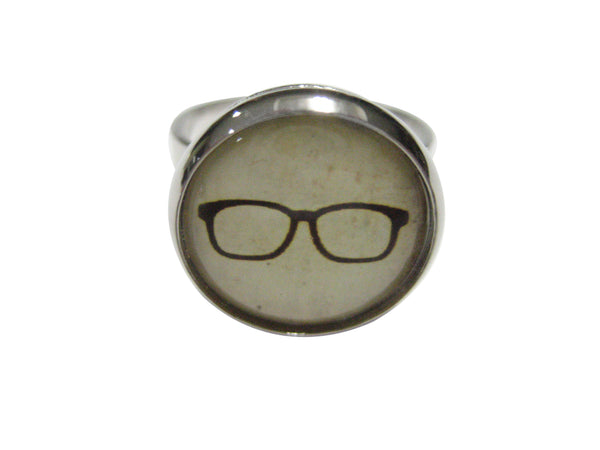Hipster Glasses Adjustable Size Fashion Ring