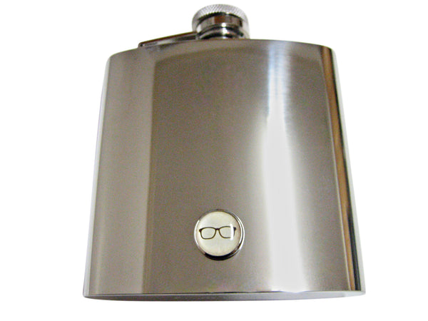 Hipster Glasses 6 Oz. Stainless Steel Flask