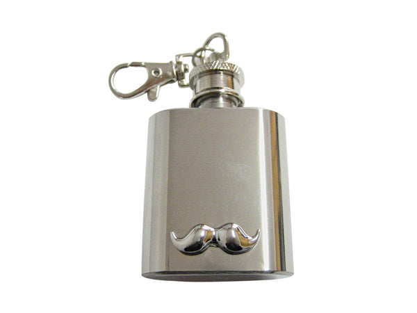 Hipster Mustache 1 Oz. Stainless Steel Key Chain Flask