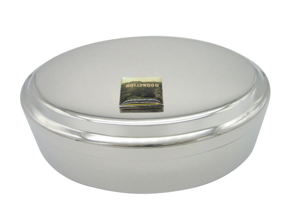 Hollywood Sign Pendant Oval Trinket Jewelry Box