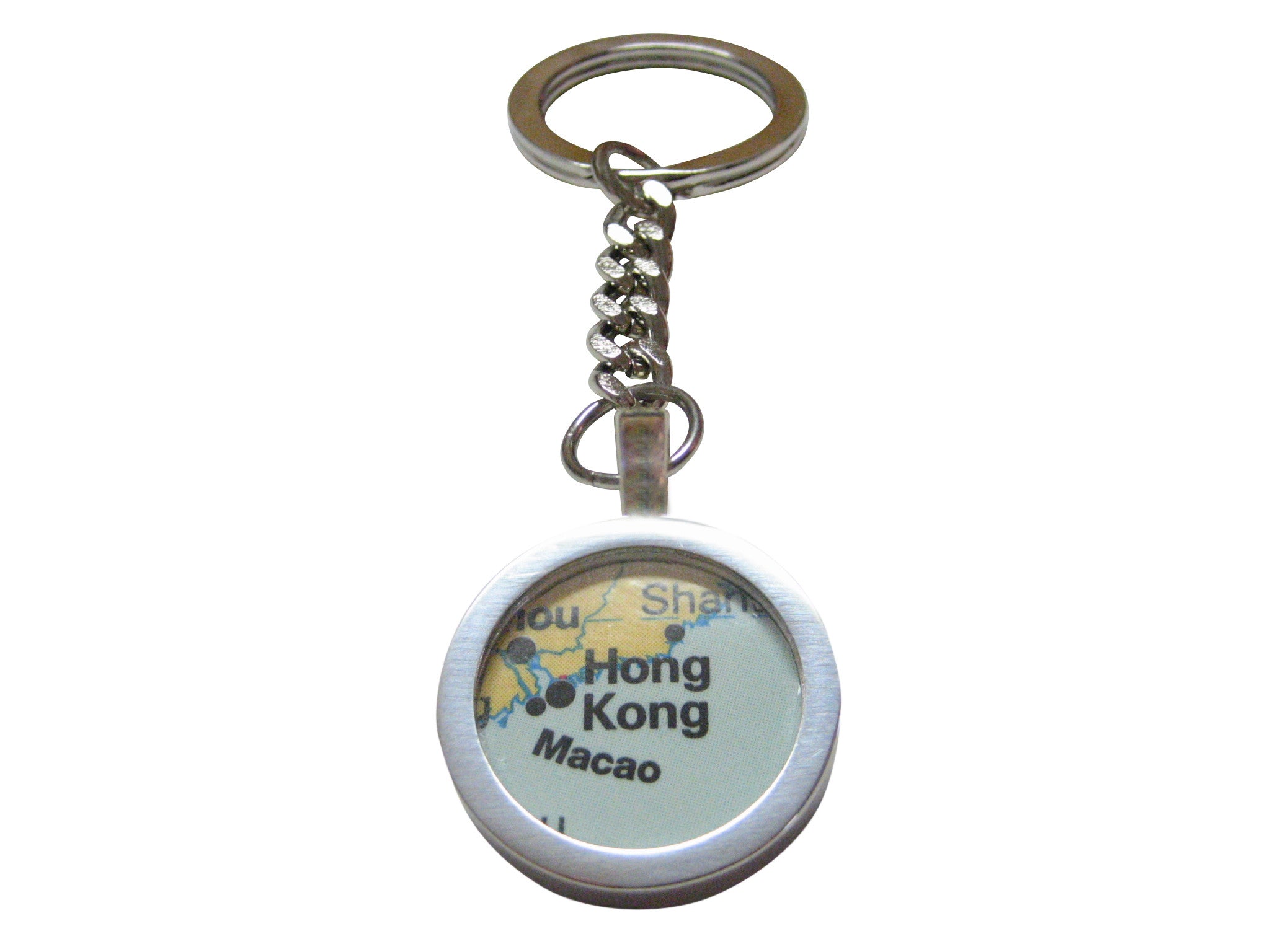 Hong Kong Map Pendant Key Chain