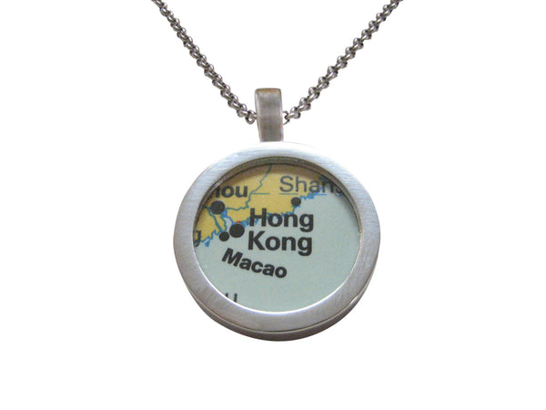Hong Kong Map Pendant Necklace