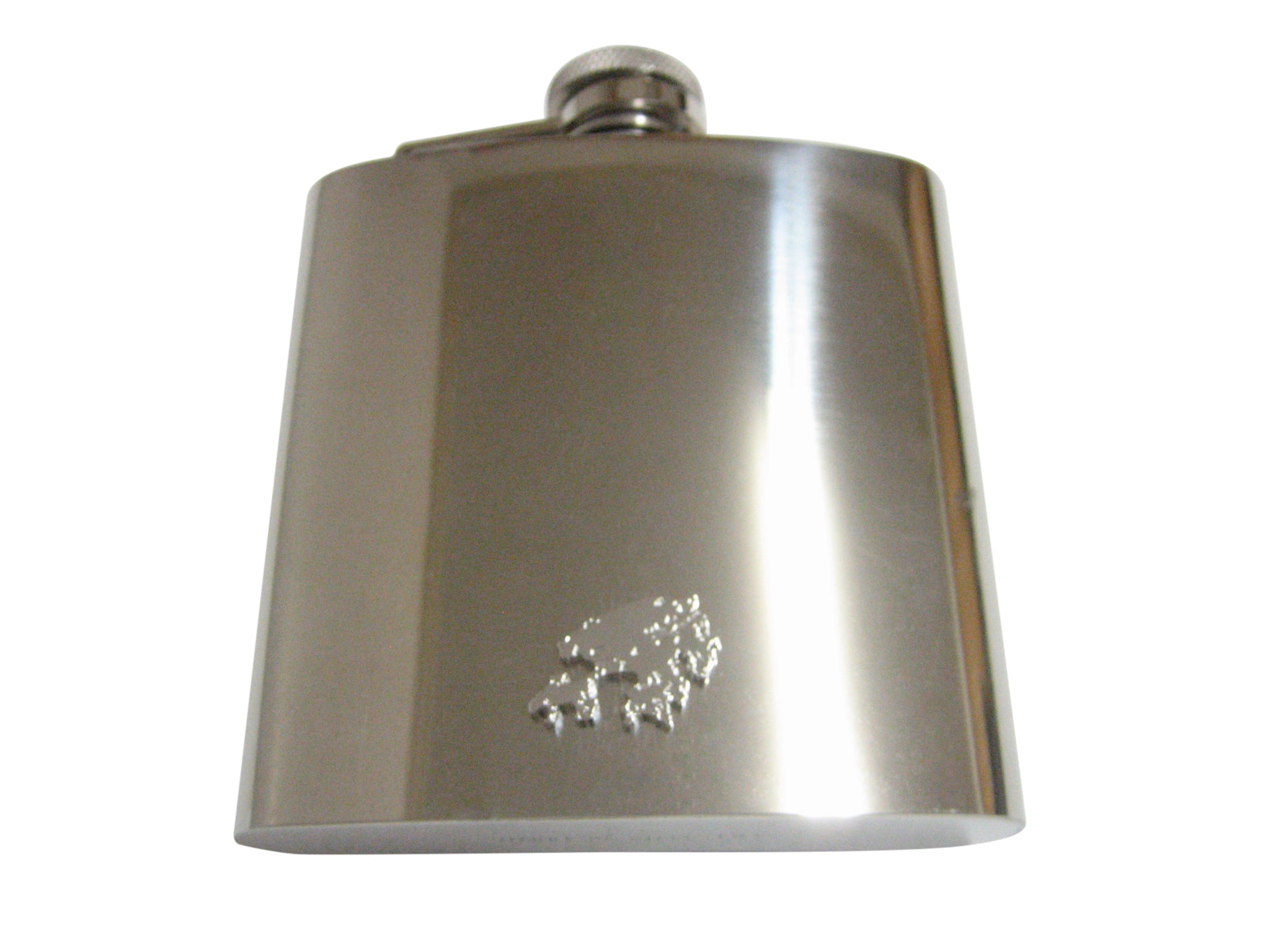 Hong Kong Map Shape Pendant 6 Oz. Stainless Steel Flask Kiola Designs