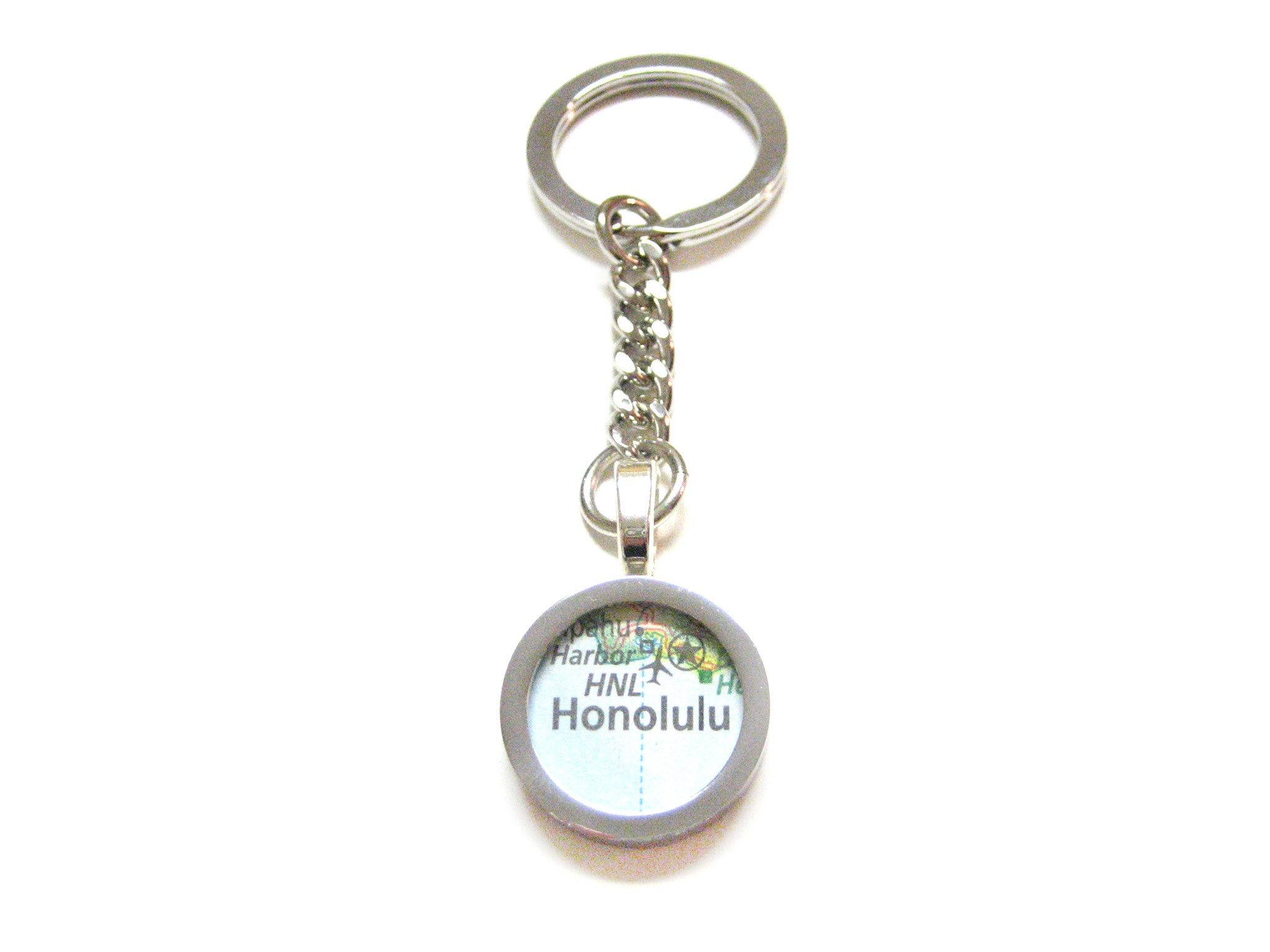 Honolulu Hawaii Map Keychain