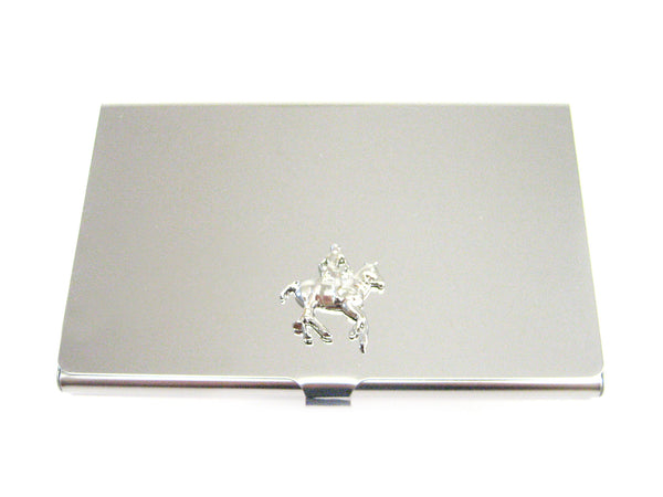 Business Card Holder with Horse Polo Pendant