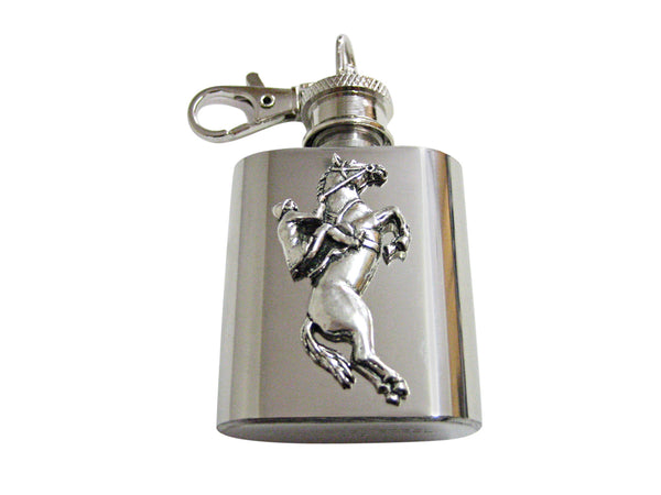 Horse Racing Jockey 1 Oz. Stainless Steel Key Chain Flask