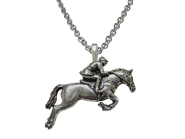 Horse Racing Jockey Pendant Necklace