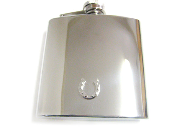6 Oz. Stainless Steel Flask with Horse Shoe Pendant
