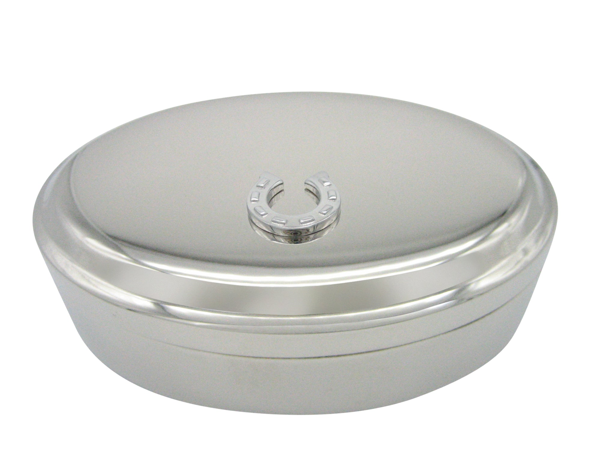 Horse Shoe Pendant Oval Trinket Jewelry Box