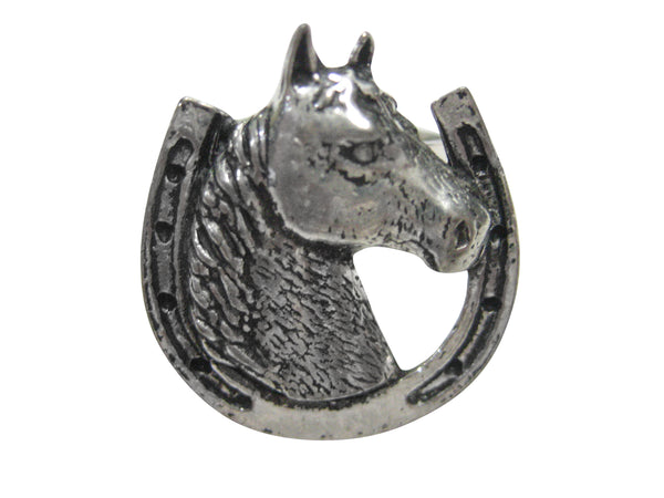 Horse and Horse Shoe Adjustable Size Fashion Ring