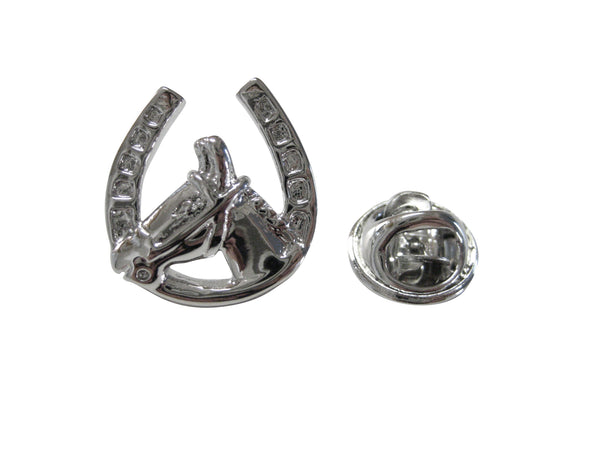 Horse and Horse Shoe Lapel Pin and Tie Tack