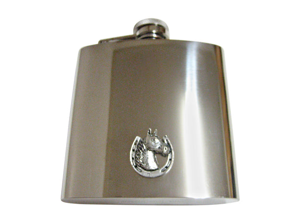 Horse and Horse Shoe 6 Oz. Stainless Steel Flask