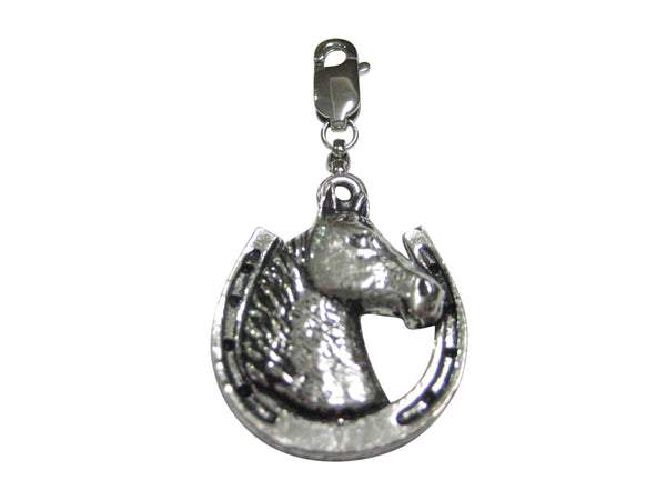 Horse and Horse Shoe Pendant Zipper Pull Charm