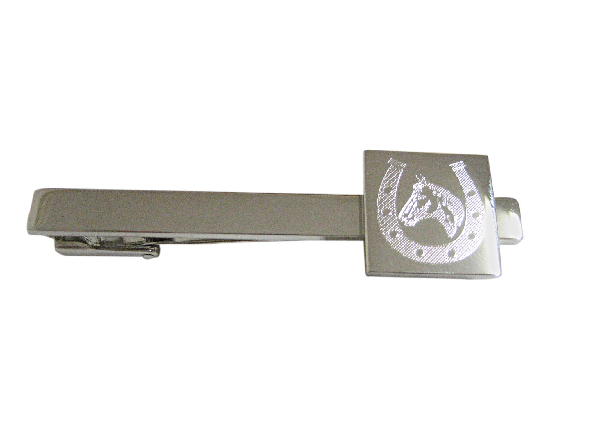 Horse and Horse Shoe Square Tie Clip