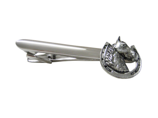 Horse and Horse Shoe Tie Clip