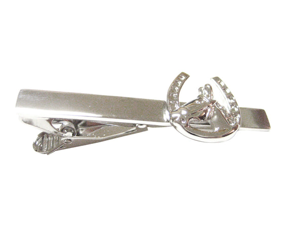 Horse and Horse Shoe Tie Clip