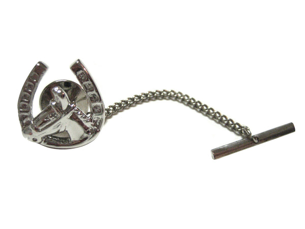 Horse and Horse Shoe Tie Tack