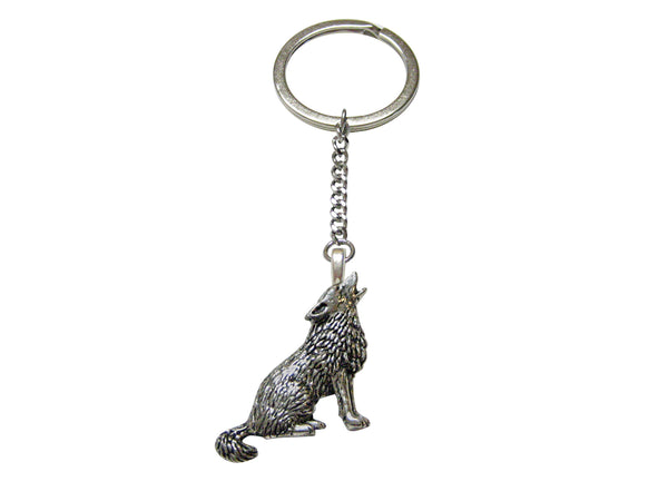 Howling Wolf Pendant Keychain