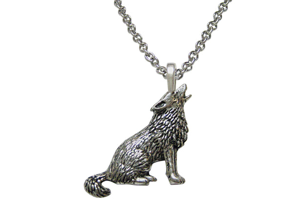 Howling Wolf Pendant Necklace