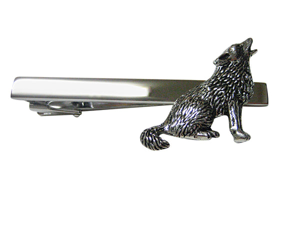 Howling Wolf Square Tie Clip