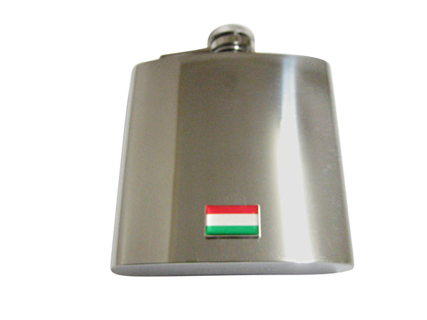 Hungary Flag Pendant 6 Oz. Stainless Steel Flask