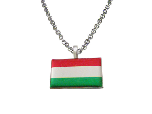 Hungary Flag Pendant Necklace