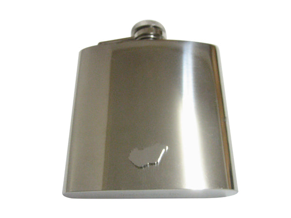 Hungary Map Shape Pendant 6 Oz. Stainless Steel Flask