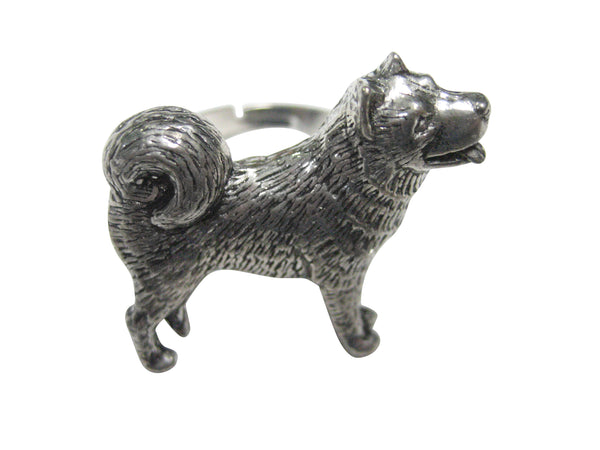 Husky Dog Adjustable Size Fashion Ring