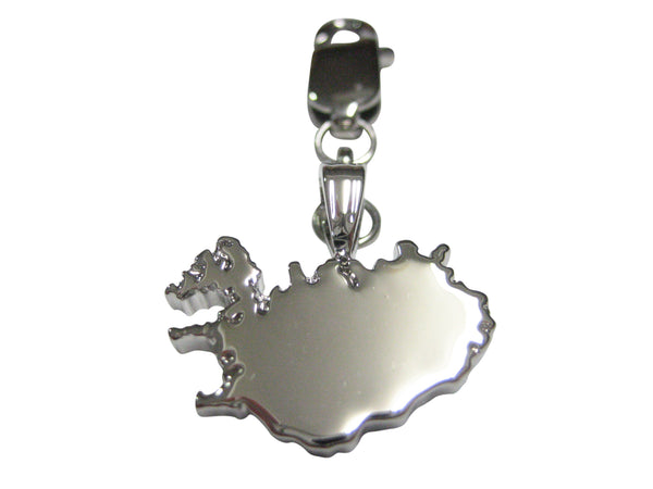 Iceland Country Map Shape Pendant Zipper Pull Charm