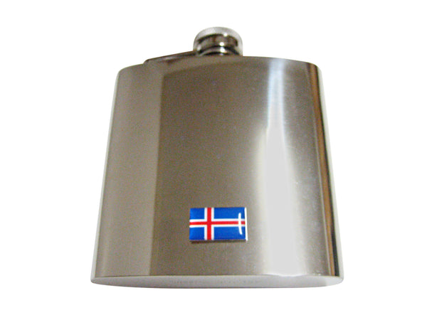 Iceland Flag Pendant 6 Oz. Stainless Steel Flask