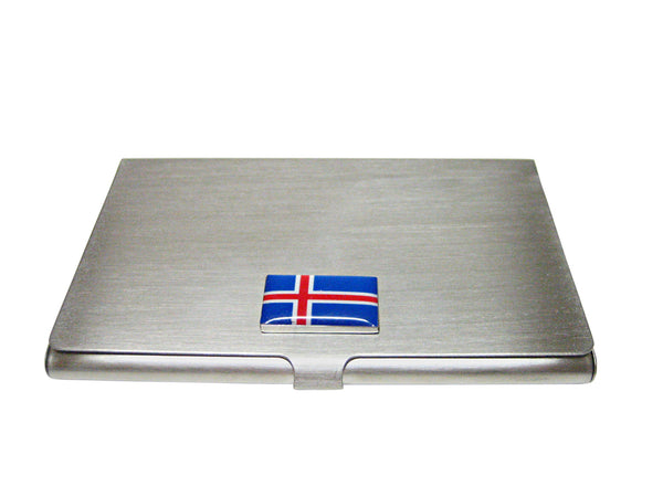 Iceland Flag Pendant Business Card Holder