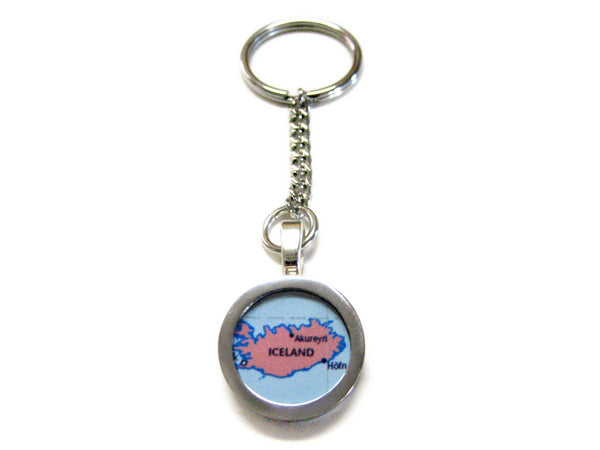 Iceland Map Pendant Keychain