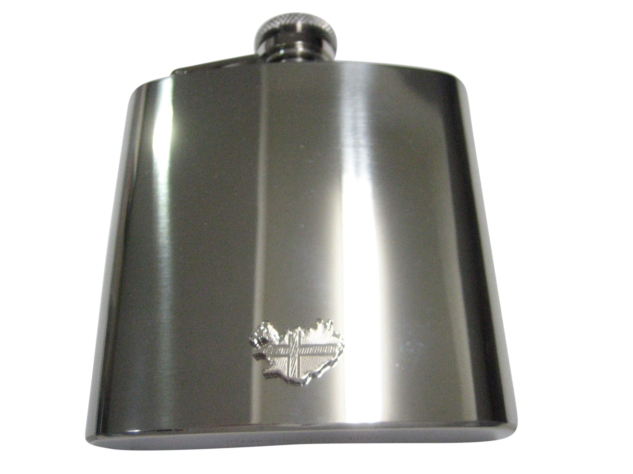 Iceland Map Shape and Flag Design 6oz Flask