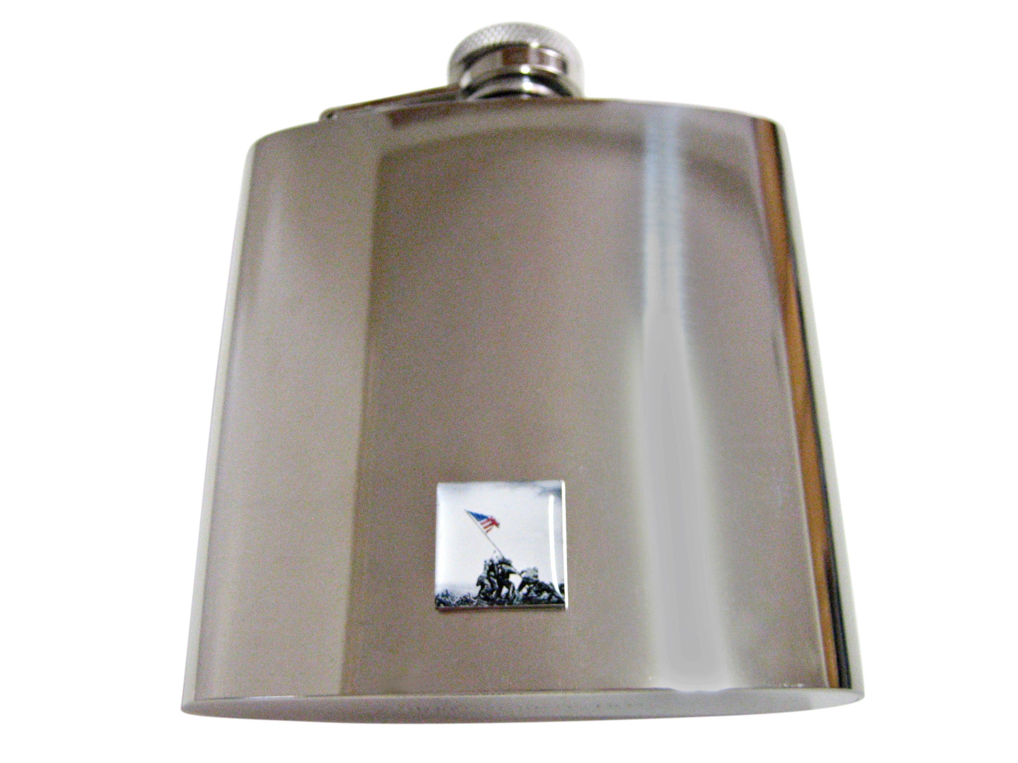 Iconic Flag Raising 6 Oz. Stainless Steel Flask
