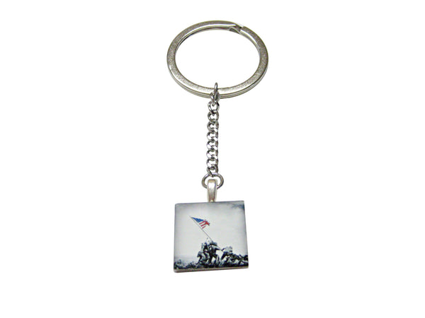 Iconic Flag Raising Pendant Keychain