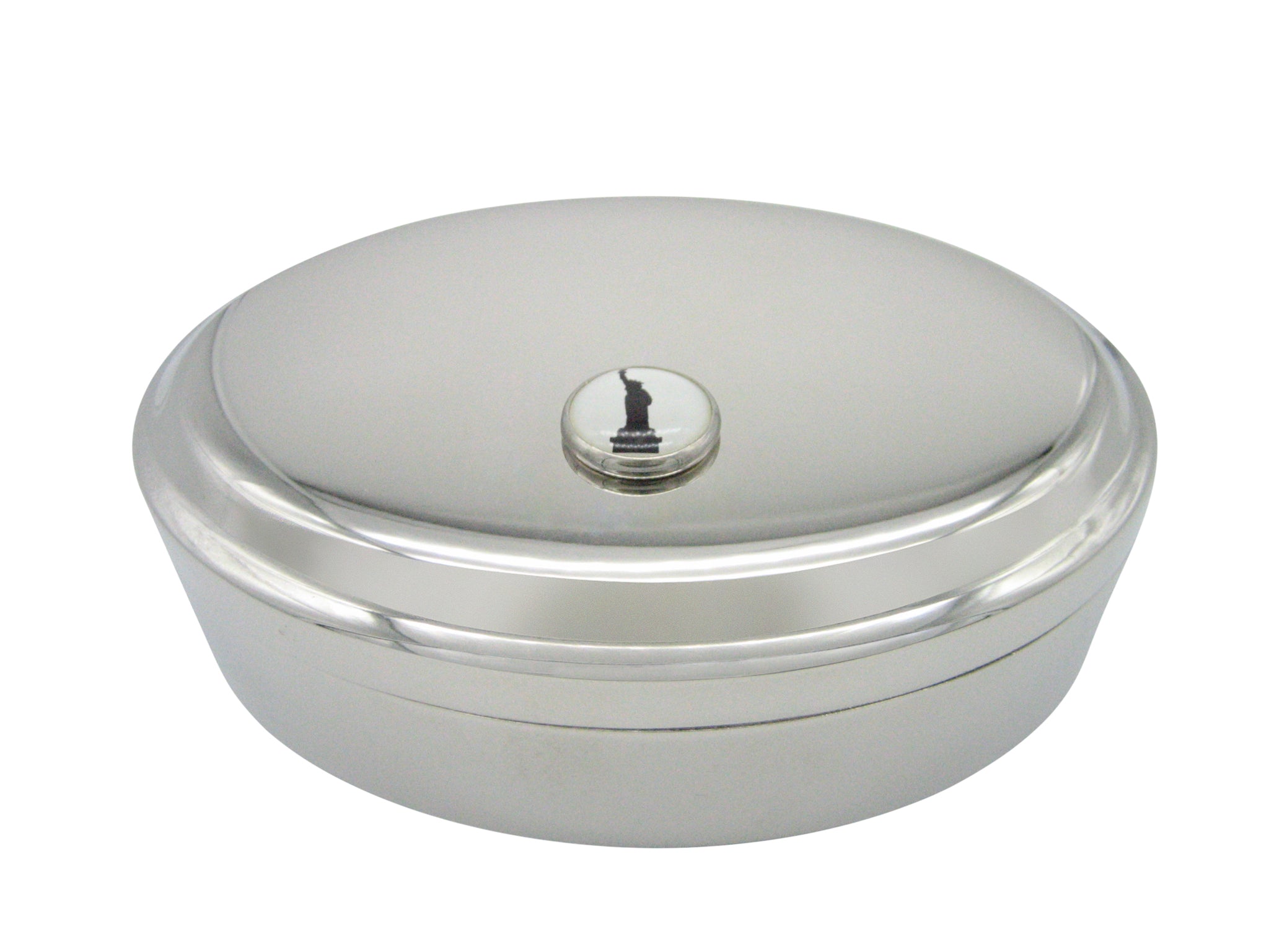 Iconic Statue of Liberty Pendant Oval Trinket Jewelry Box