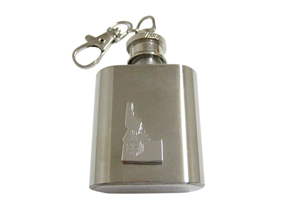Idaho State Map Shape and Flag Design 1oz Keychain Flask