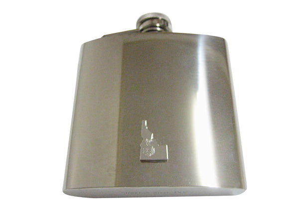 Idaho State Map Shape and Flag Design 6 Oz. Stainless Steel Flask