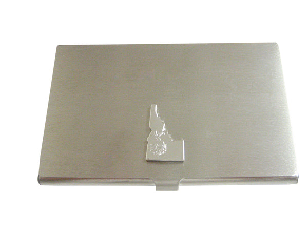 Idaho State Map Shape and Flag Design Business Card Holder