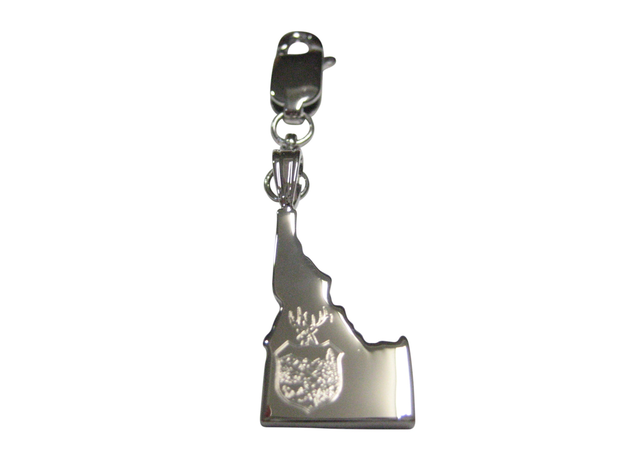 Idaho State Map Shape and Flag Design Pendant Zipper Pull Charm